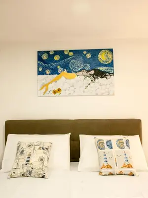 Letto o letti in una camera di Partenope dorata