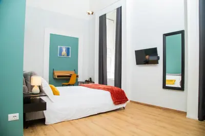Letto o letti in una camera di Palazzo Goyze