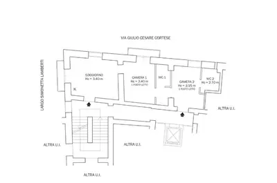 Planimetria di Bovio apartment & rooms