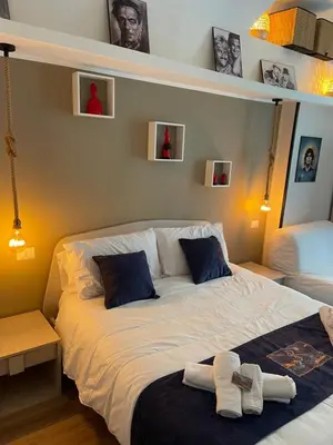 Letto o letti in una camera di Santa Rosa House