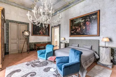 Area soggiorno di Palazzo Doria Suites