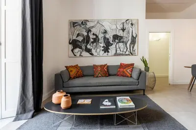 Area soggiorno di Design flat next to Via Toledo up to 4 people
