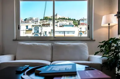Area soggiorno di Penthouse on the Bay of Naples