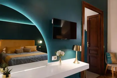 Letto o letti in una camera di La Lepre felice-bovio